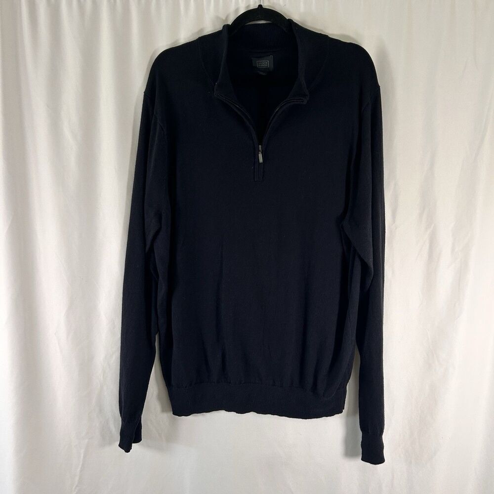 14th and Union Cashmere Blend Sweater Men's XL Navy Blue 1/4 Zip Pullover
